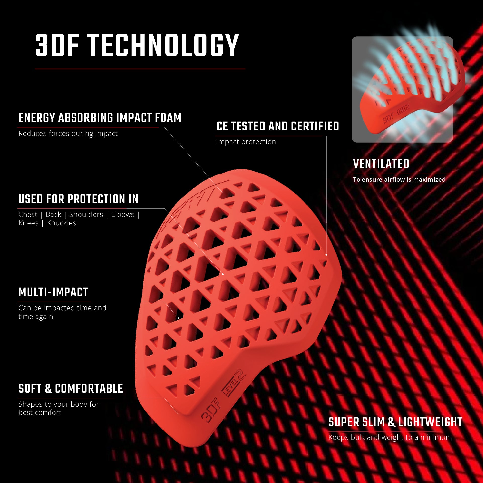 m*t様 LEATT 3DF レッド プロテクター LEATT 3DF レッド プロテクター