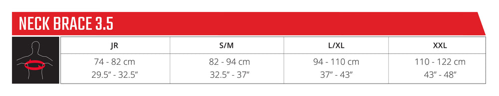 Neck brace size guide